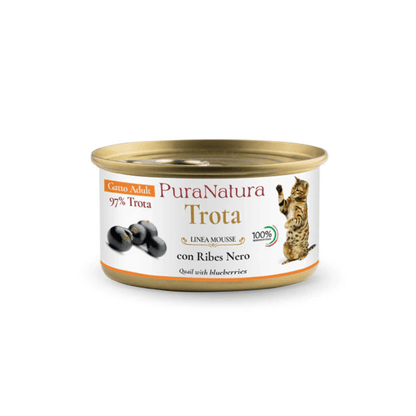 Scatoletta Gatto PuraNatura Mousse Trota e Ribes