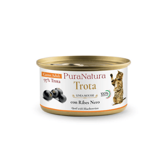 Scatoletta Gatto PuraNatura Mousse Trota e Ribes